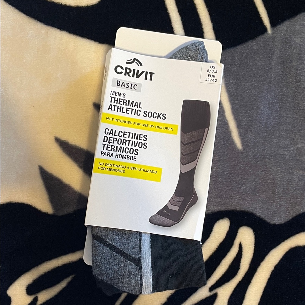 Crivit Men's Thermal Athletic Socks — Gray & Black